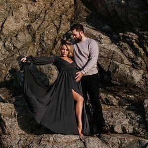 Vici Dolls Wrap Maxi Dress -Charcoal